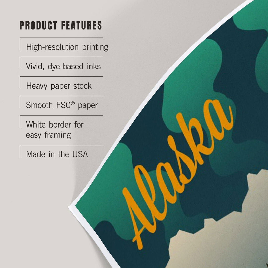 Alaska, Retro Skyline, Art & Giclee Prints Art Lantern Press