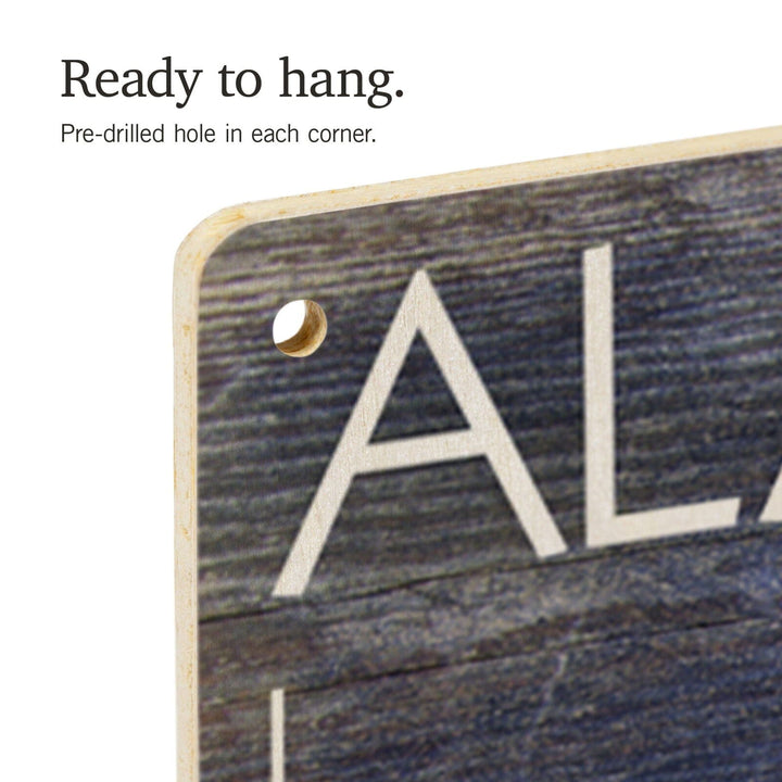Alaska, Rustic State Flag, Lantern Press Artwork, Wood Signs and Postcards Wood Lantern Press