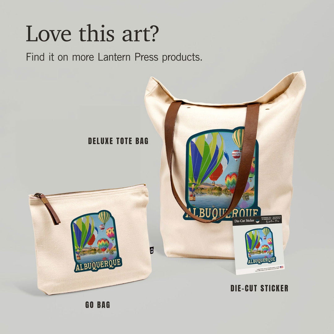 Albuquerque, New Mexico, Hot Air Balloons, Contour, Vinyl Sticker Sticker Lantern Press