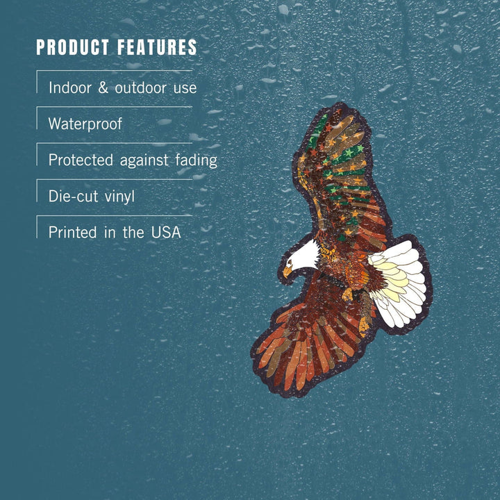 Americana, Soaring Eagle, Contour, Vinyl Sticker Sticker Lantern Press