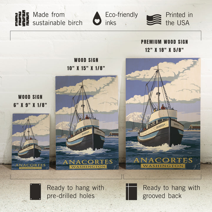 Anacortes, Washington, Painterly, Shenandoah, Wood Signs and Postcards Wood Lantern Press