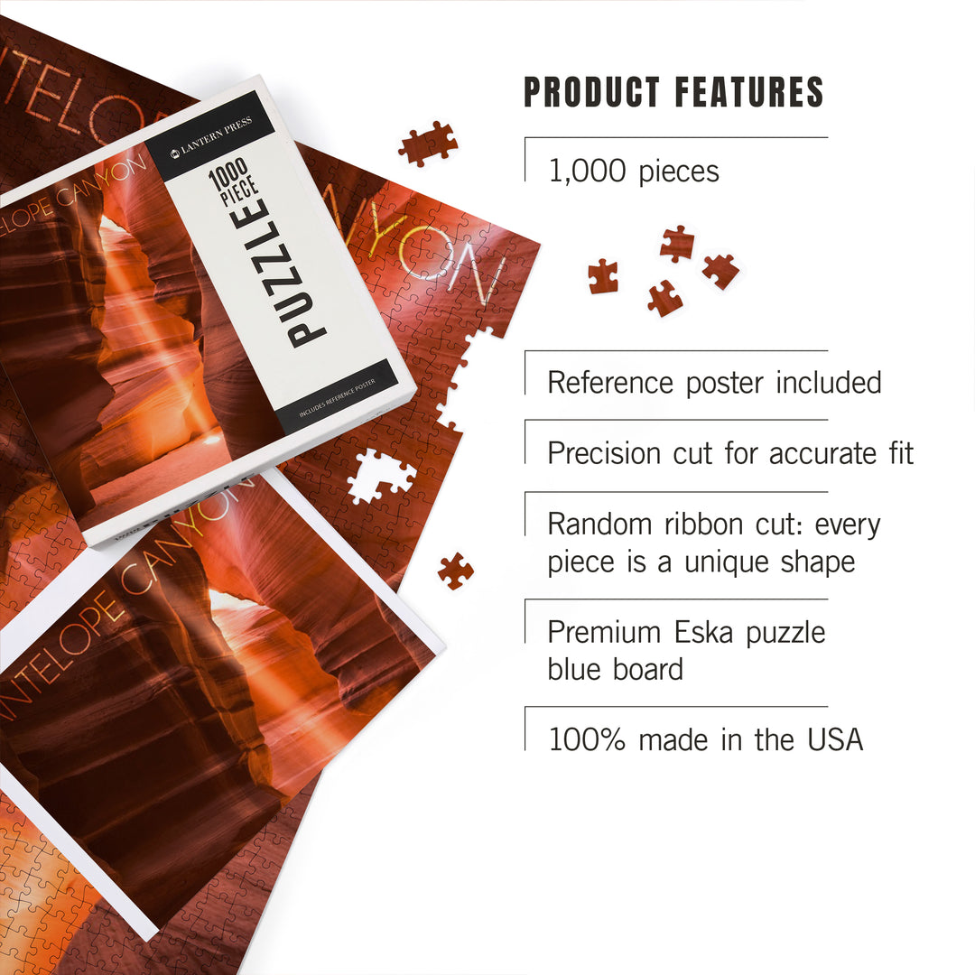 Antelope Canyon, Arizona, Jigsaw Puzzle Puzzle Lantern Press