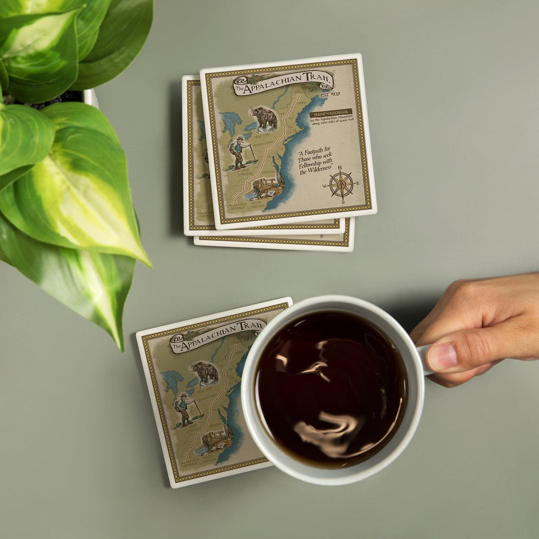 Appalachian Trail Map, Coasters Coasters Lantern Press