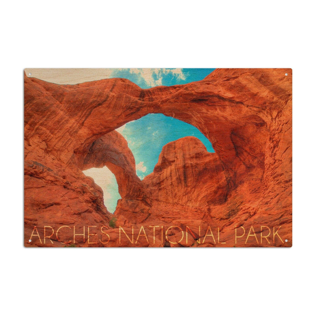 Arches National Park, Utah, Daytime Blue Sky, Lantern Press Photography, Wood Signs and Postcards Wood Lantern Press 10 x 15 Wood Sign