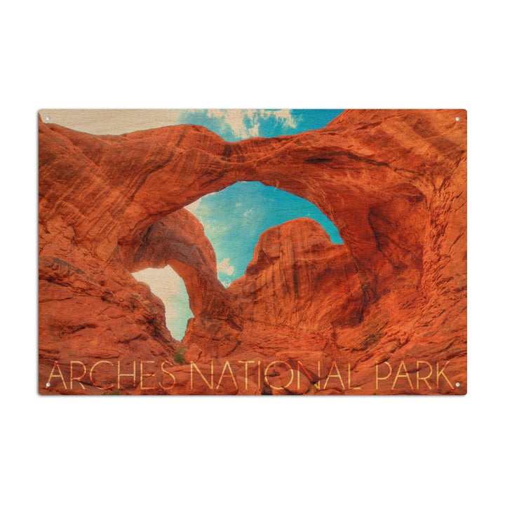 Arches National Park, Utah, Daytime Blue Sky, Lantern Press Photography, Wood Signs and Postcards Wood Lantern Press 10 x 15 Wood Sign
