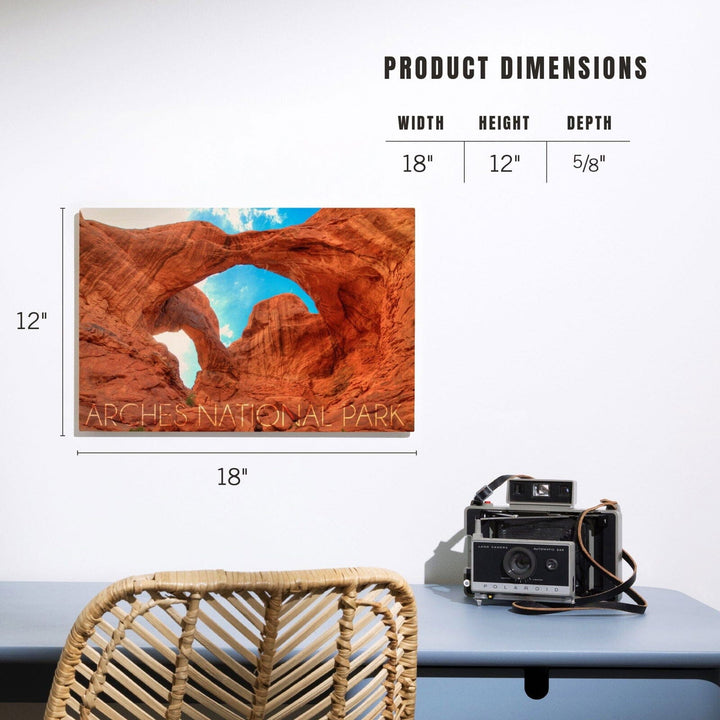 Arches National Park, Utah, Daytime Blue Sky, Lantern Press Photography, Wood Signs and Postcards Wood Lantern Press