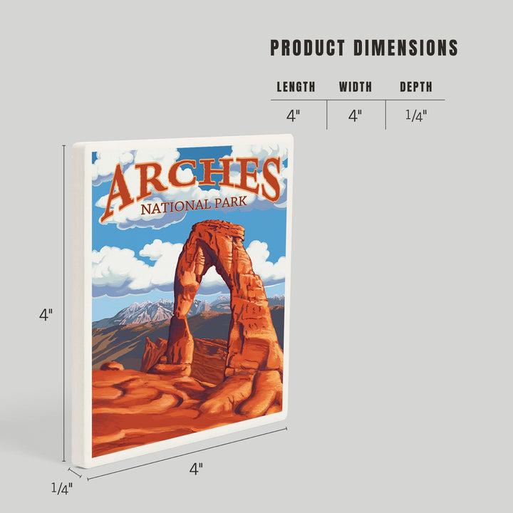 Arches National Park, Utah, Delicate Arch, Day Scene, Coasters Coasters Lantern Press