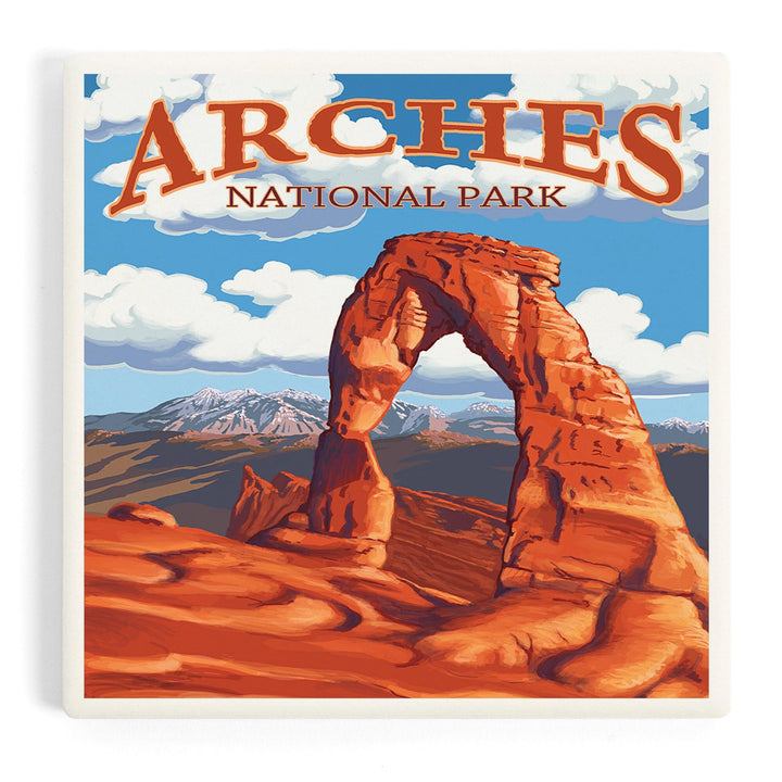 Arches National Park, Utah, Delicate Arch, Day Scene, Coasters Coasters Lantern Press