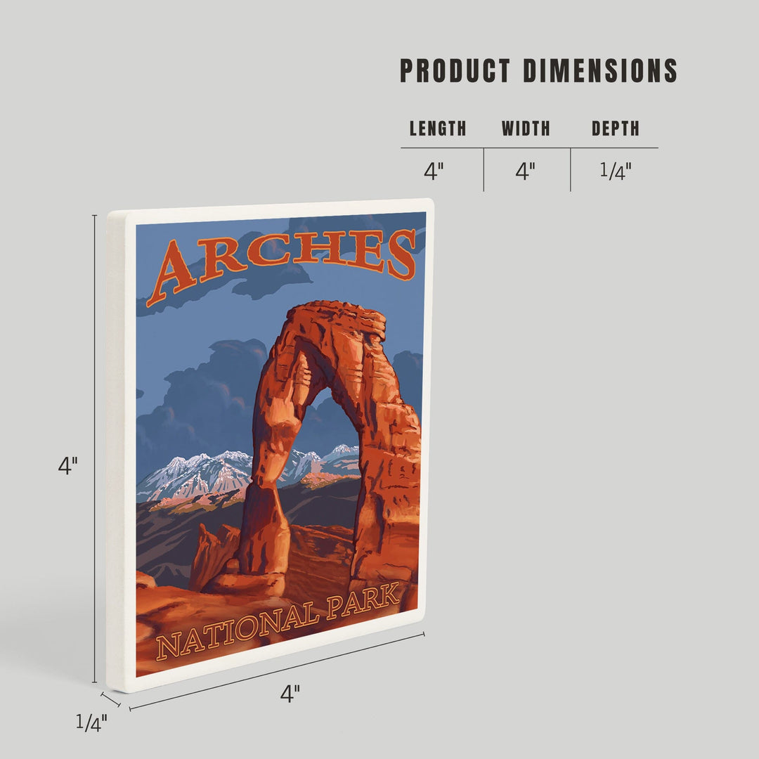 Arches National Park, Utah, Delicate Arch, Painterly Series, Coasters Coasters Lantern Press