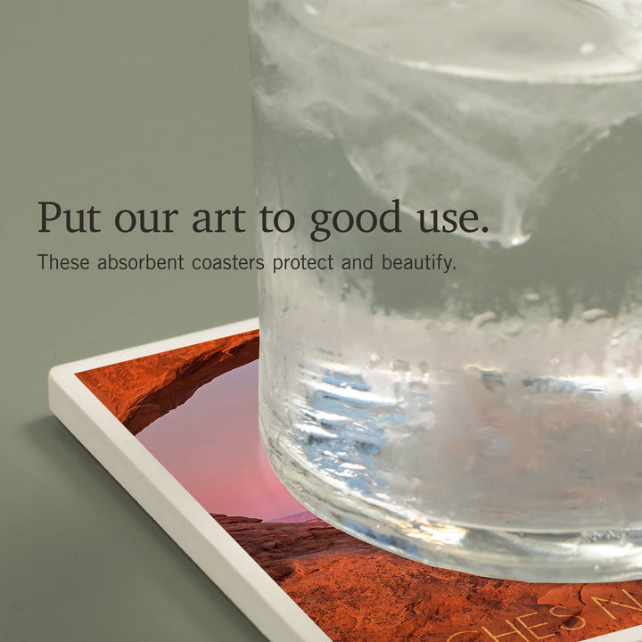 Arches National Park, Utah, Pink Sky, Coasters Coasters Lantern Press