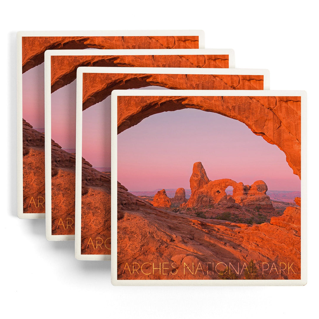 Arches National Park, Utah, Pink Sky, Coasters Coasters Lantern Press
