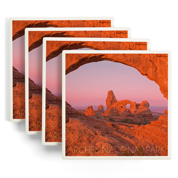 Arches National Park, Utah, Pink Sky, Coasters Coasters Lantern Press