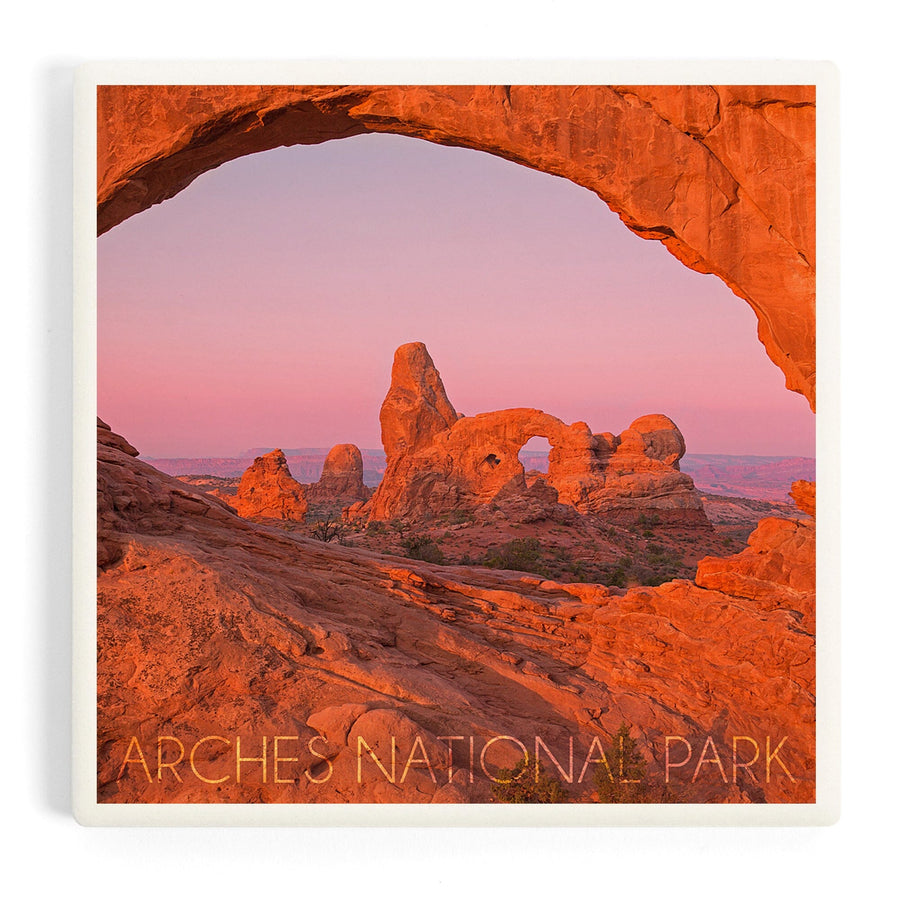 Arches National Park, Utah, Pink Sky, Coasters Coasters Lantern Press