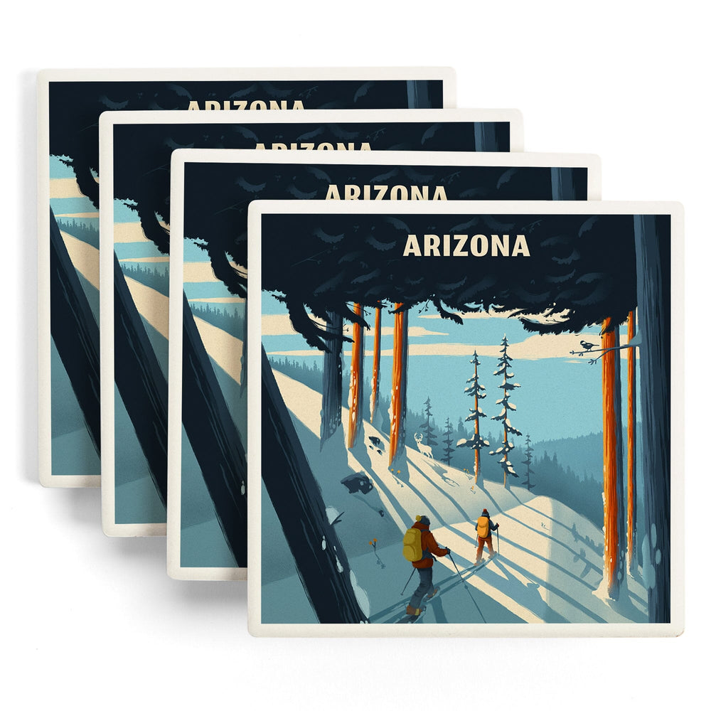 Arizona, Better on Foot, Snowshoeing, Coasters Coasters Lantern Press