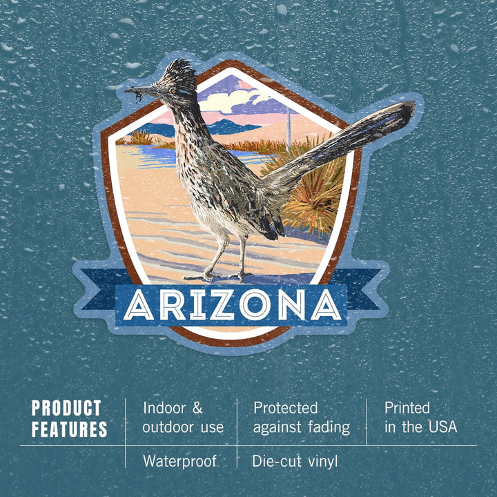 Arizona, Bird, Contour, Vinyl Sticker Sticker Lantern Press