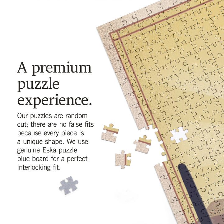 Arizona, Desert Scene, Lithograph, Jigsaw Puzzle Puzzle Lantern Press