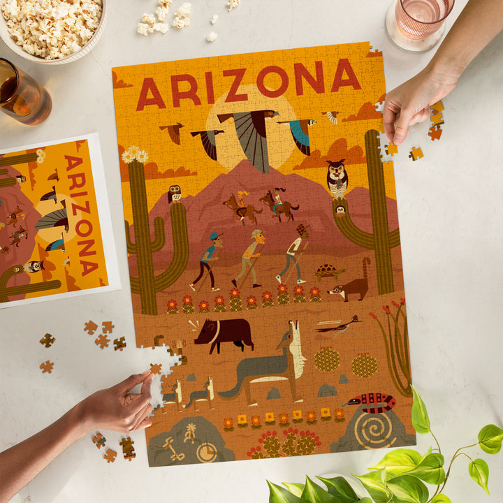 Arizona, Geometric, Jigsaw Puzzle Puzzle Lantern Press