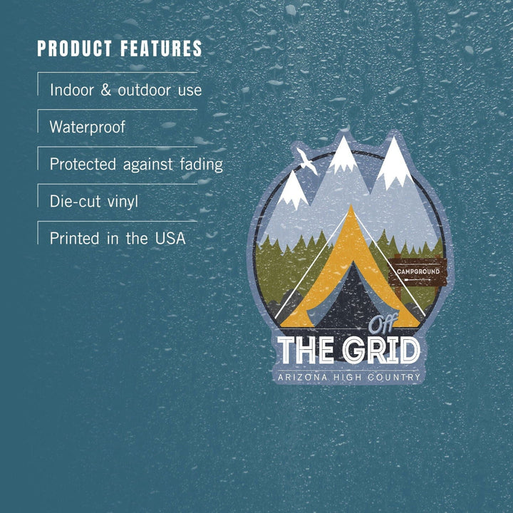 Arizona High Country, Off the Grid, Contour, Lantern Press Artwork, Vinyl Sticker Sticker Lantern Press