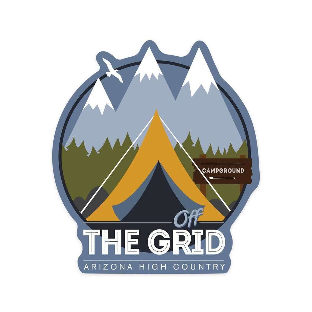 Arizona High Country, Off the Grid, Contour, Lantern Press Artwork, Vinyl Sticker Sticker Lantern Press