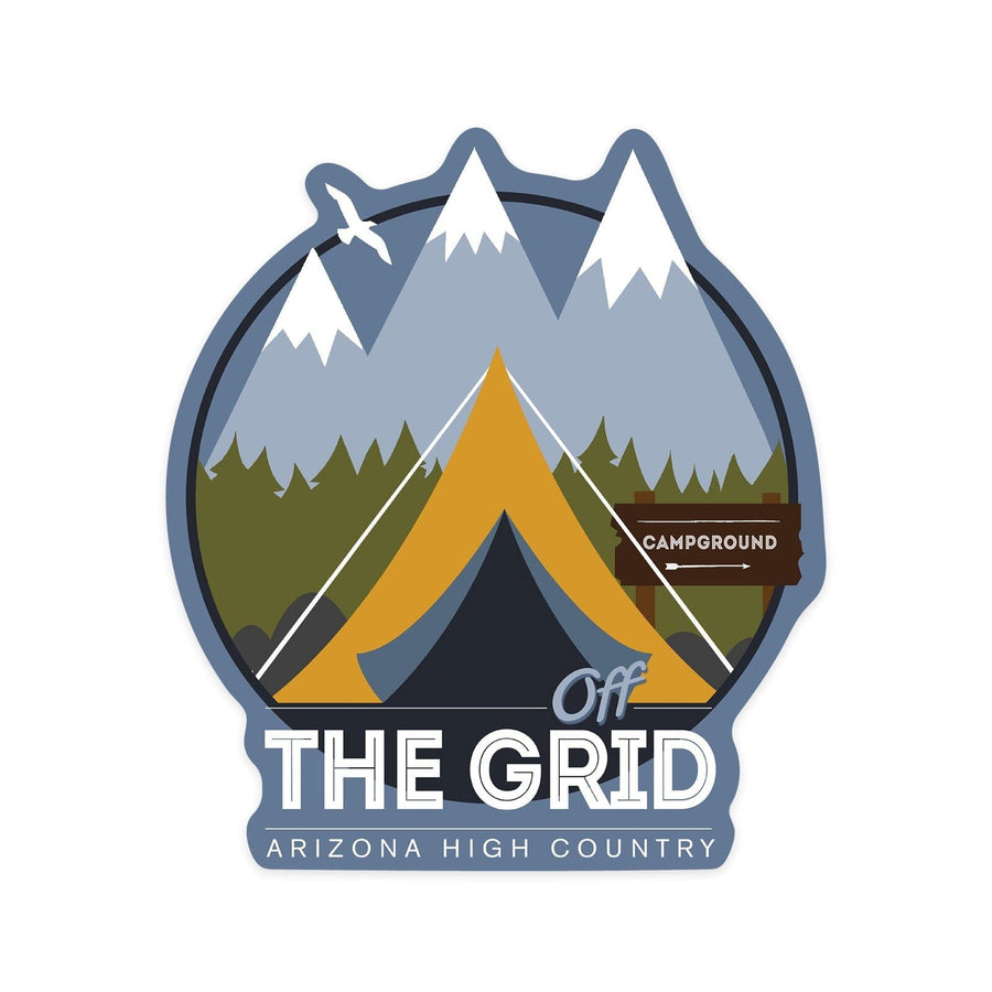 Arizona High Country, Off the Grid, Contour, Lantern Press Artwork, Vinyl Sticker Sticker Lantern Press