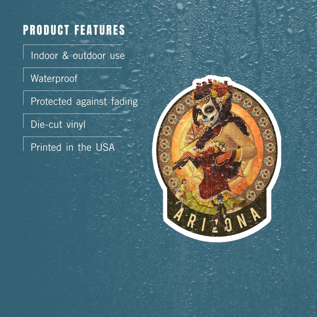 Arizona, Marionettes, Contour, Lantern Press Artwork, Vinyl Sticker Sticker Lantern Press