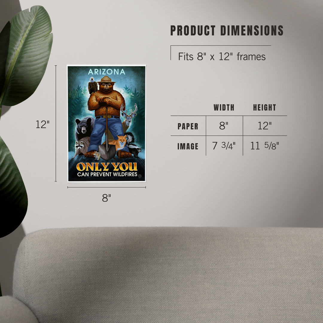 Arizona, Smokey Bear, Only You Can Prevent Wildfires, Art & Giclee Prints Art Lantern Press