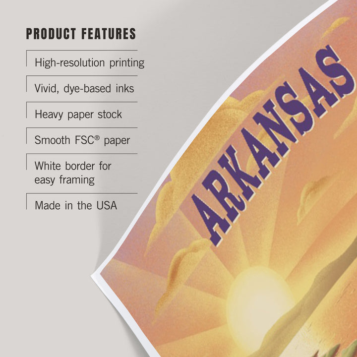Arkansas, Lithograph, Bear and Spring Flowers, Lake, Art & Giclee Prints Art Lantern Press