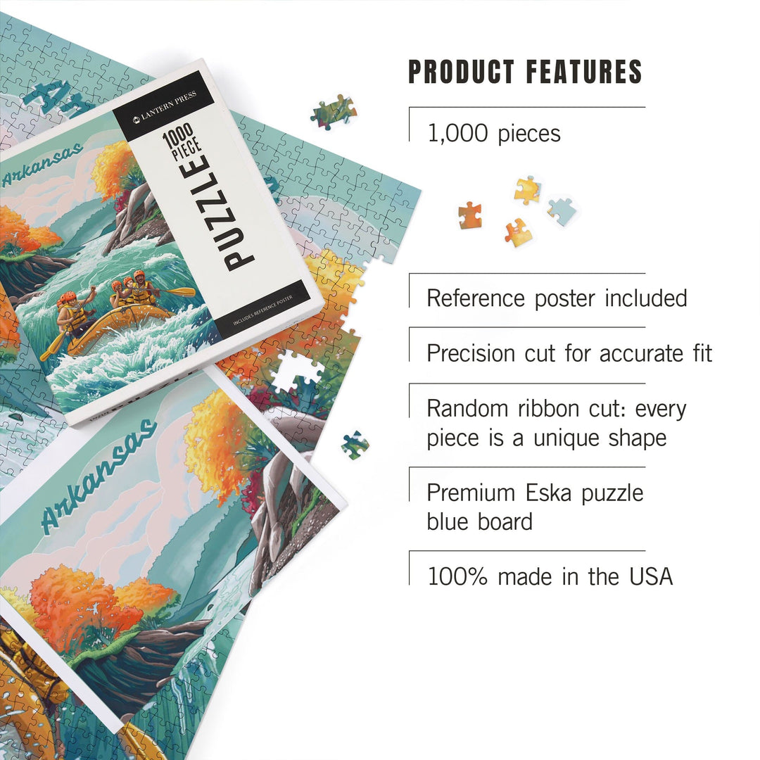 Arkansas, Seek Adventure, River Rafting, Fall Colors, Jigsaw Puzzle Puzzle Lantern Press