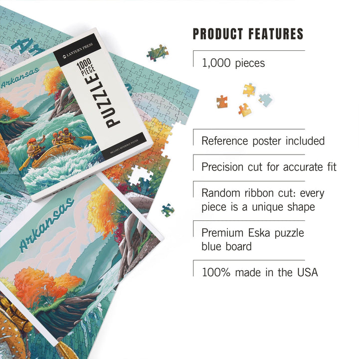 Arkansas, Seek Adventure, River Rafting, Fall Colors, Jigsaw Puzzle Puzzle Lantern Press