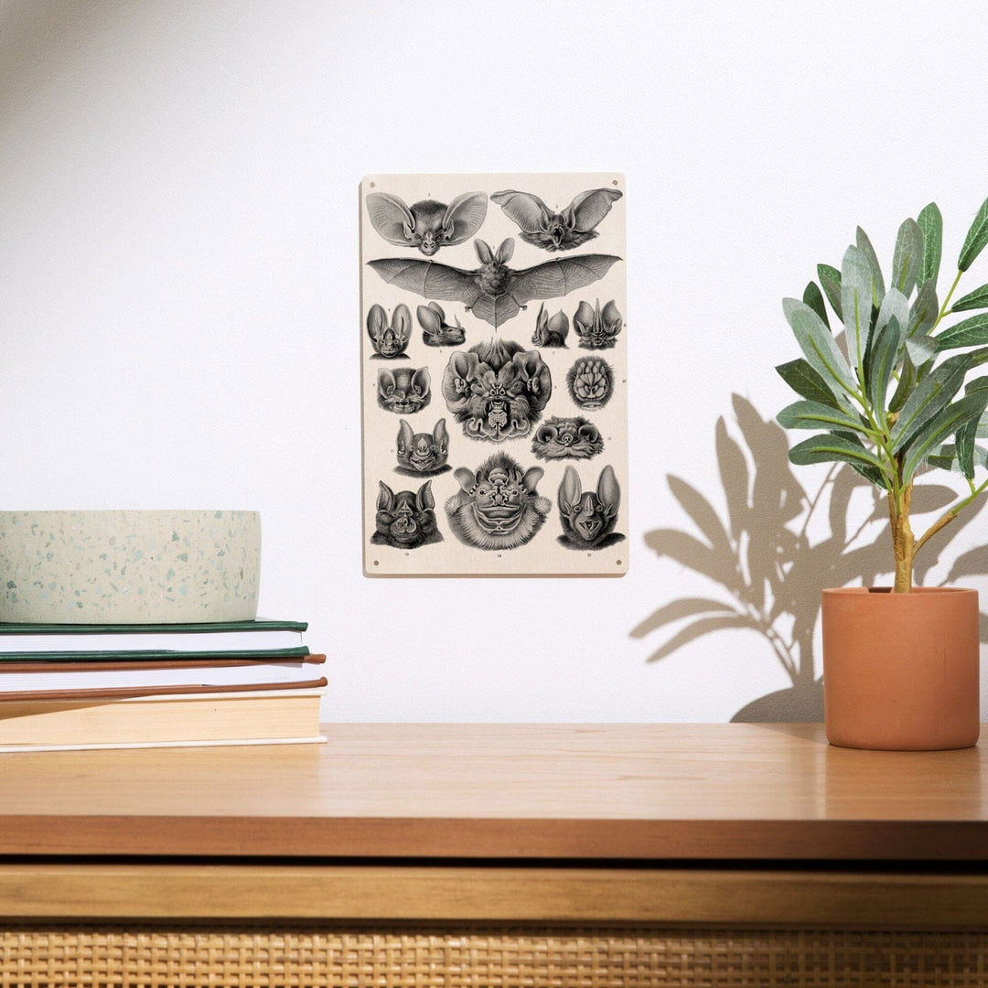 Art Forms of Nature, Chiroptera (Bats), Ernst Haeckel Artwork, Wood Signs and Postcards Wood Lantern Press