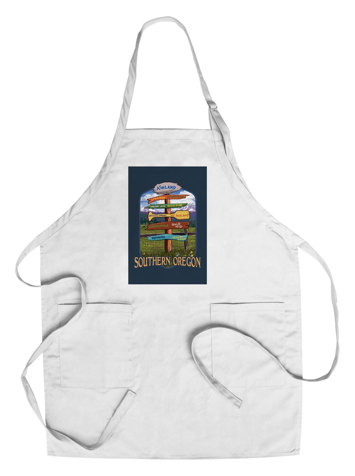 Ashland, Oregon, Destinations Sign, Contour, Organic Cotton Kitchen Tea Towels Kitchen Lantern Press Cotton Towel