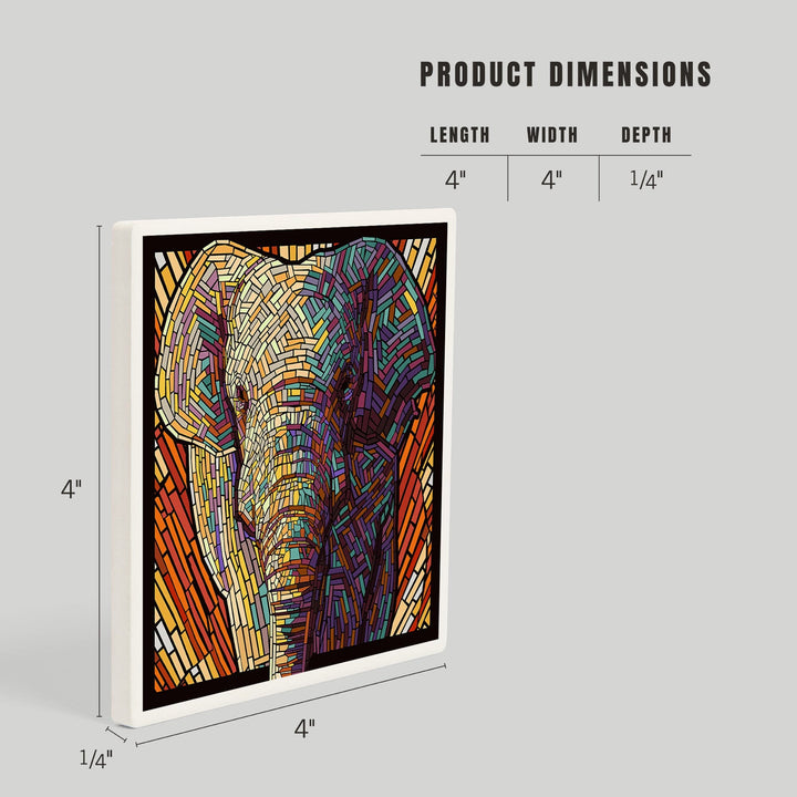 Asian Elephant, Paper Mosaic, Coasters Coasters Lantern Press