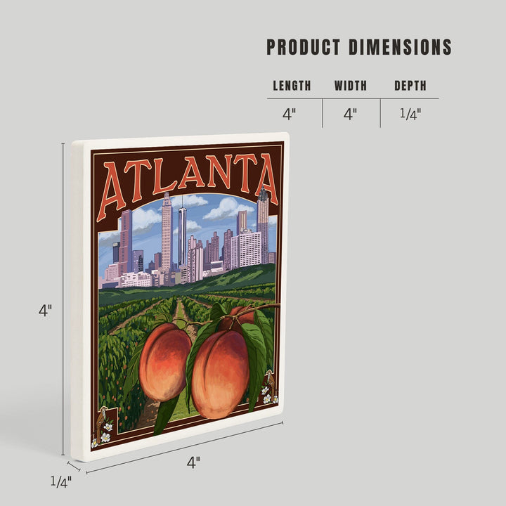 Atlanta, Georgia, Peaches, Coasters Coasters Lantern Press