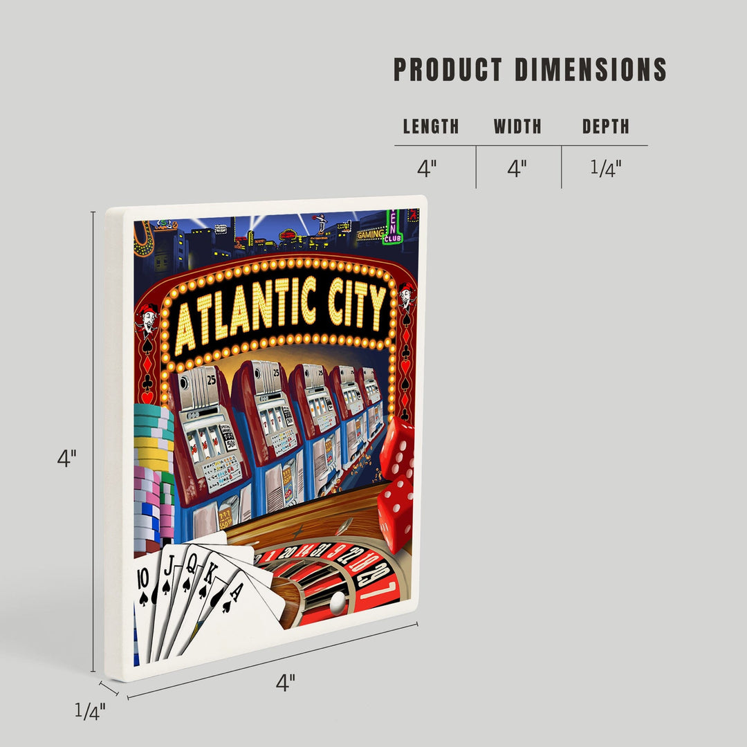 Atlantic City, Casino Scene Poster, Coasters Coasters Lantern Press