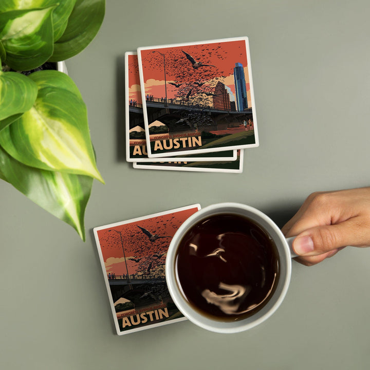Austin, Texas, Bats and Congress Avenue Bridge, Coasters Coasters Lantern Press