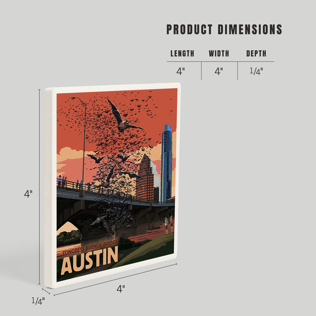 Austin, Texas, Bats and Congress Avenue Bridge, Coasters Coasters Lantern Press