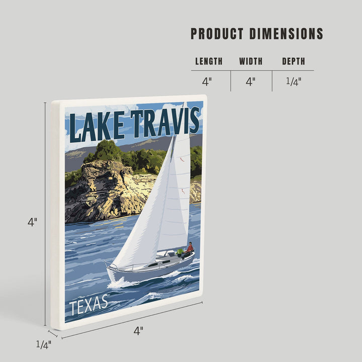 Austin, Texas, Lake Travis Sailing Scene, Coasters Coasters Lantern Press