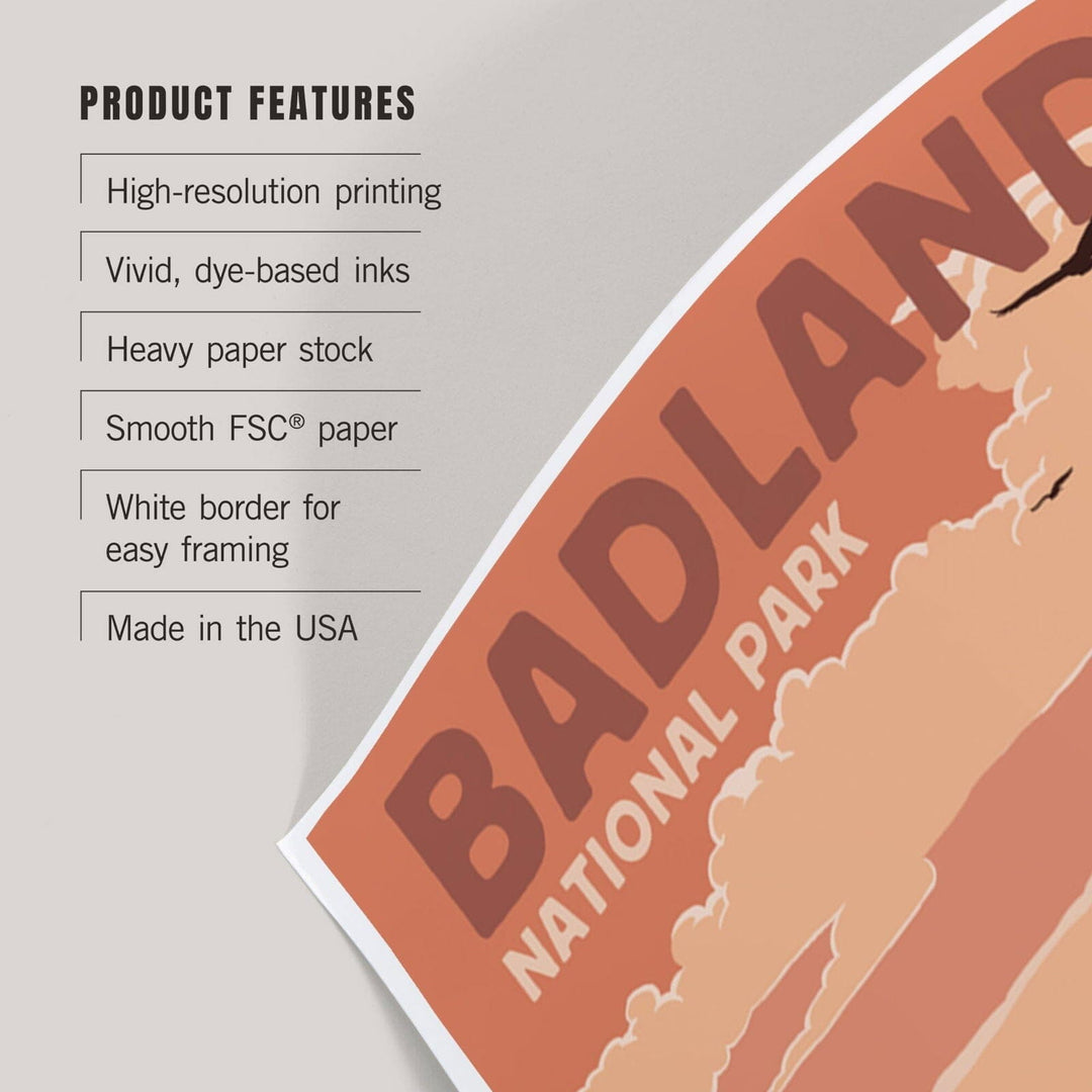 Badlands National Park, South Dakota, Castle Rock, Art & Giclee Prints Art Lantern Press