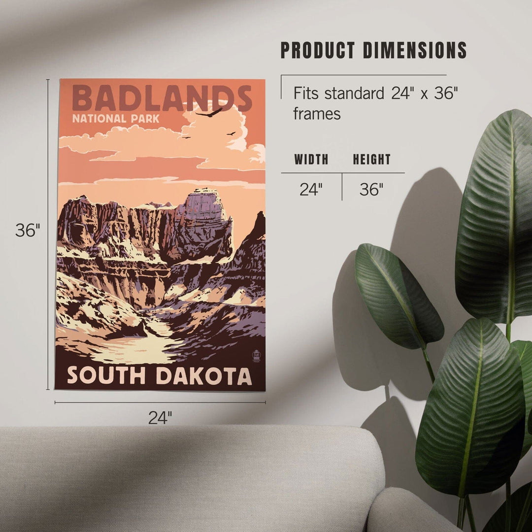 Badlands National Park, South Dakota, Castle Rock, Art & Giclee Prints Art Lantern Press
