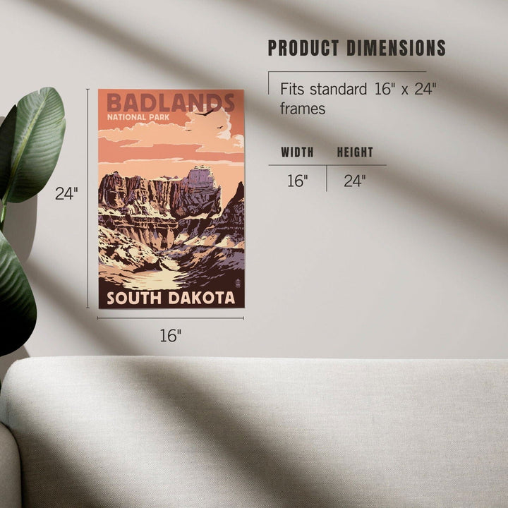 Badlands National Park, South Dakota, Castle Rock, Art & Giclee Prints Art Lantern Press
