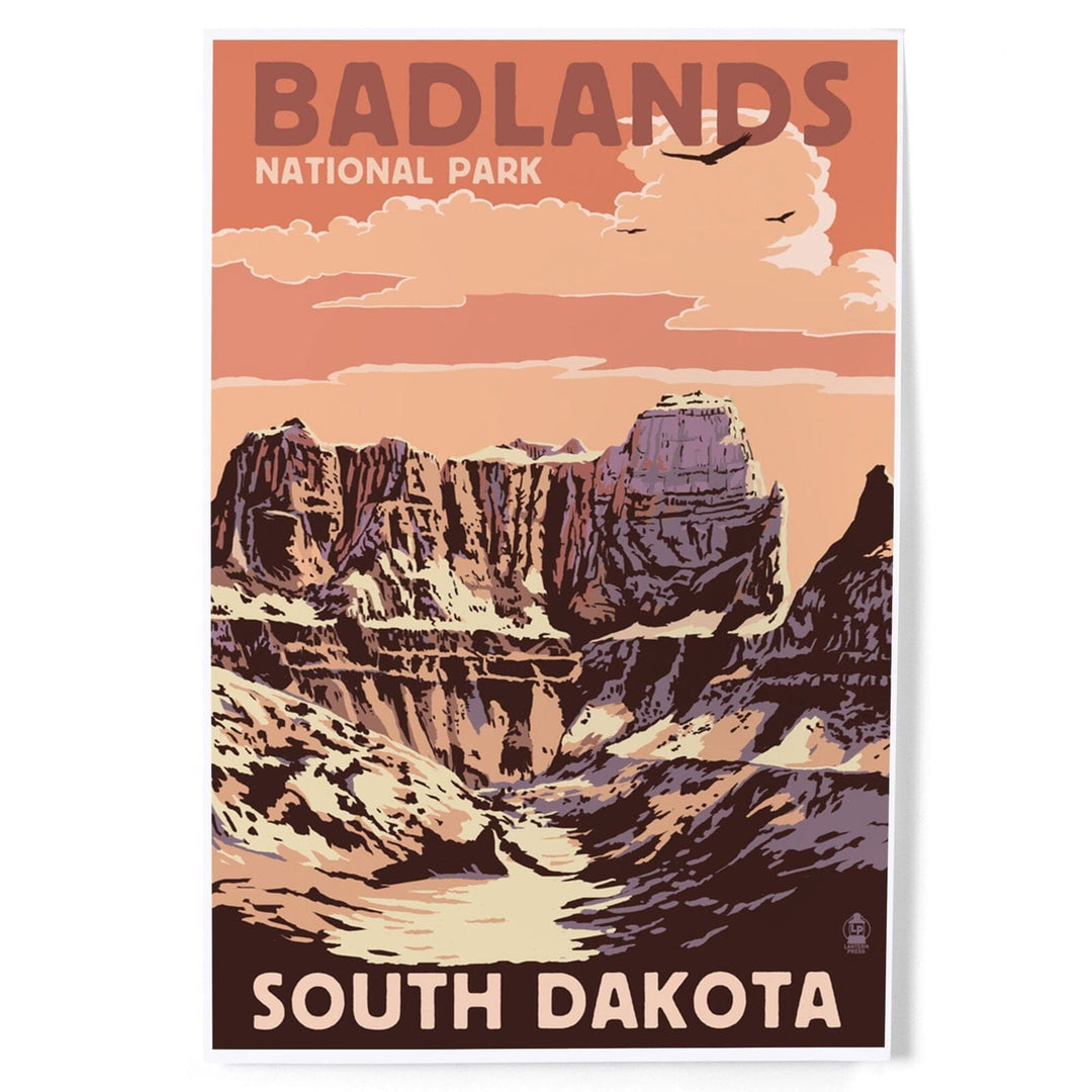 Badlands National Park, South Dakota, Castle Rock, Art & Giclee Prints Art Lantern Press