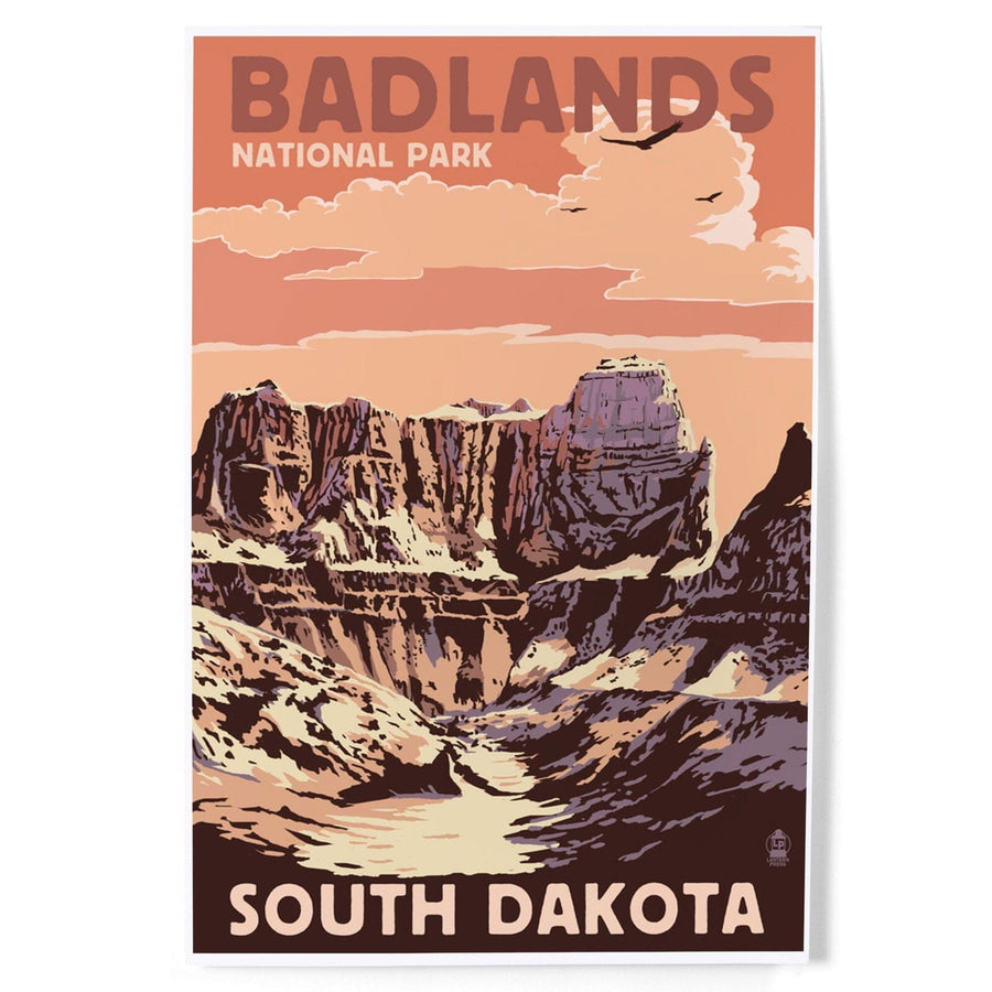 Badlands National Park, South Dakota, Castle Rock, Art & Giclee Prints Art Lantern Press