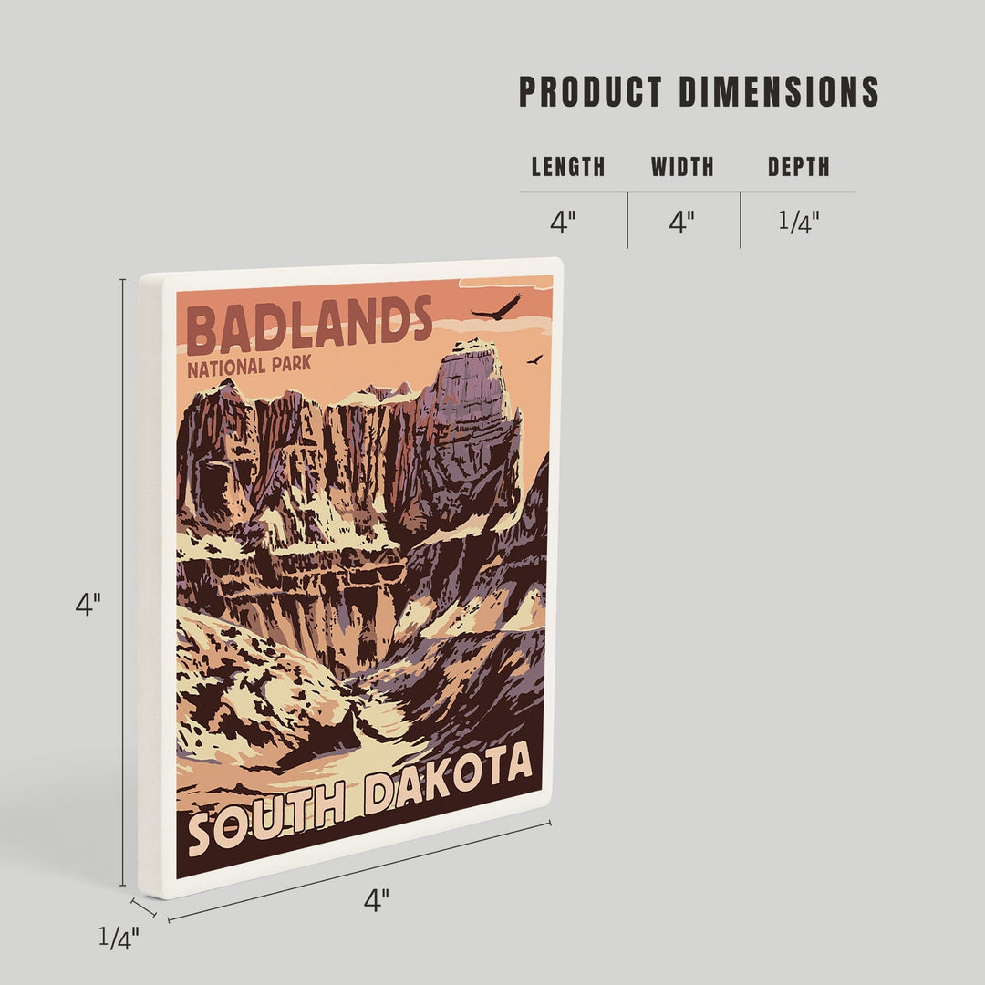 Badlands National Park, South Dakota, Castle Rock, Coasters Coasters Lantern Press