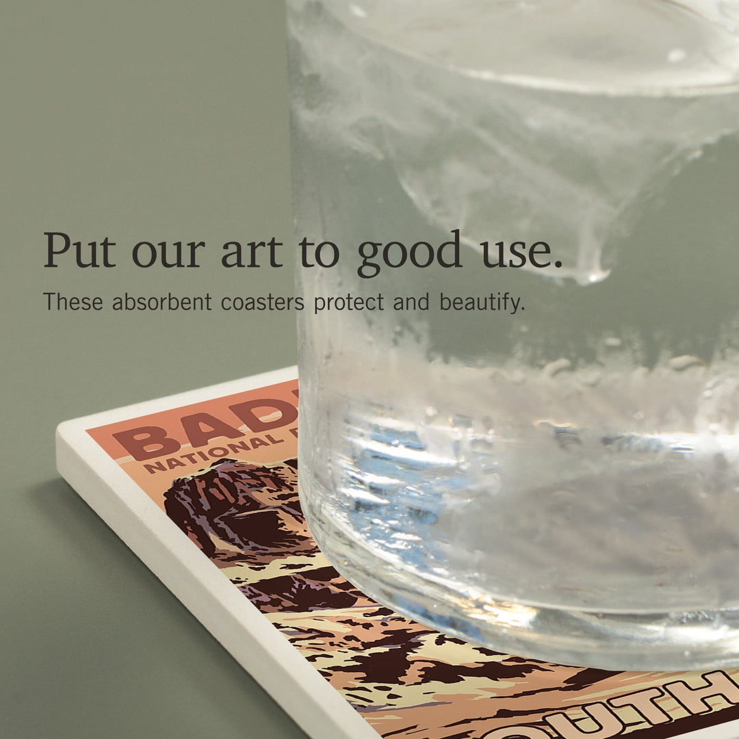 Badlands National Park, South Dakota, Castle Rock, Coasters Coasters Lantern Press