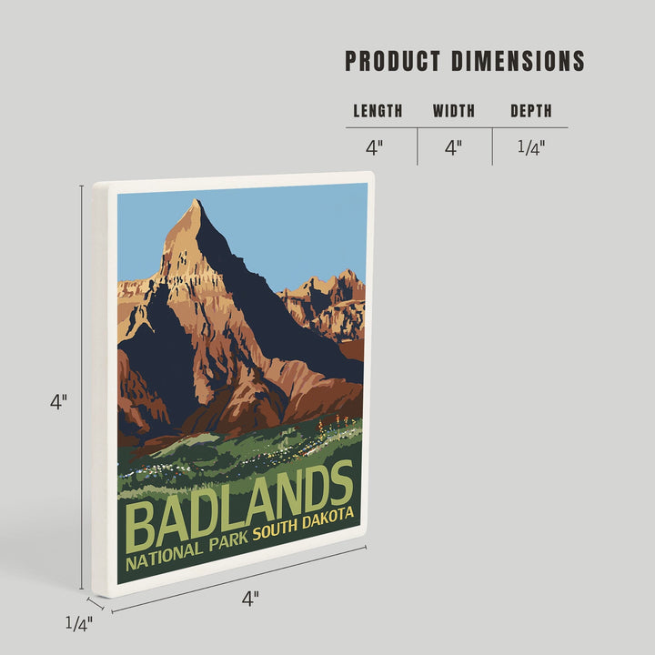Badlands National Park, South Dakota, Coasters Coasters Lantern Press