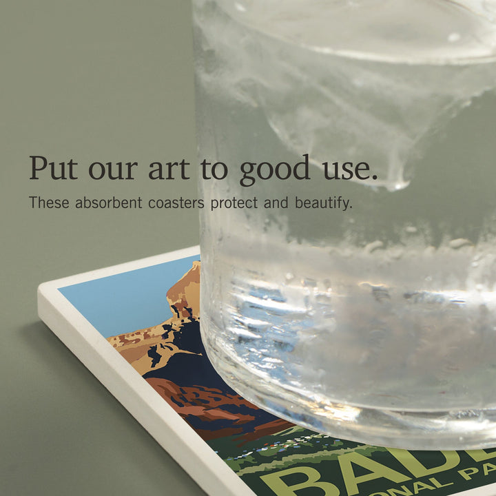 Badlands National Park, South Dakota, Coasters Coasters Lantern Press