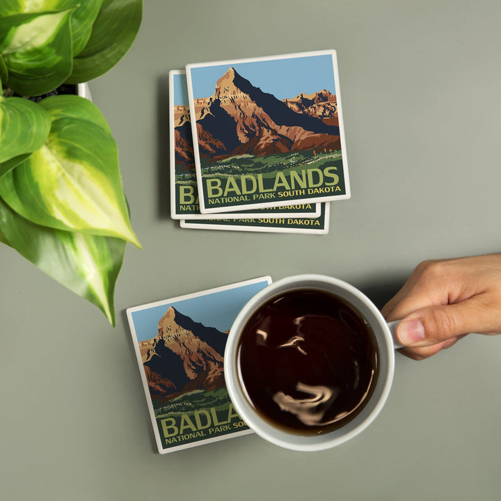 Badlands National Park, South Dakota, Coasters Coasters Lantern Press