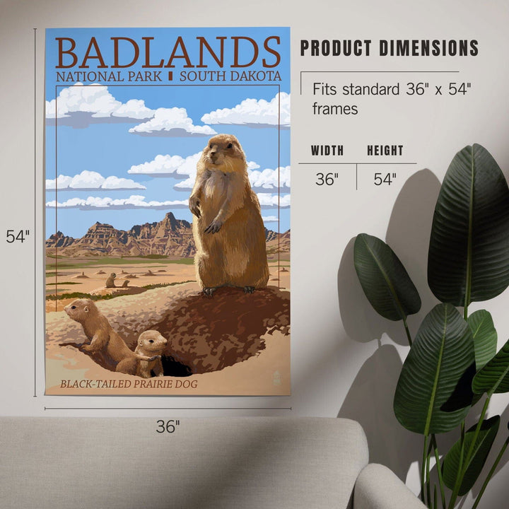 Badlands National Park, South Dakota, Prairie Dogs, Art & Giclee Prints Art Lantern Press