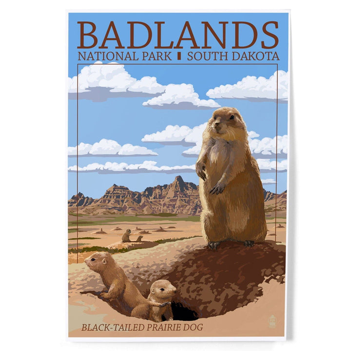 Badlands National Park, South Dakota, Prairie Dogs, Art & Giclee Prints Art Lantern Press