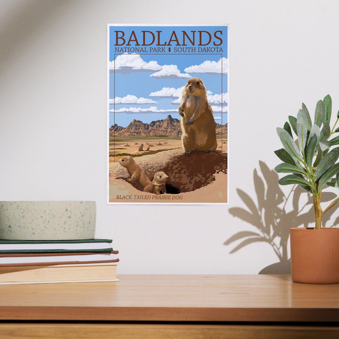 Badlands National Park, South Dakota, Prairie Dogs, Art & Giclee Prints Art Lantern Press